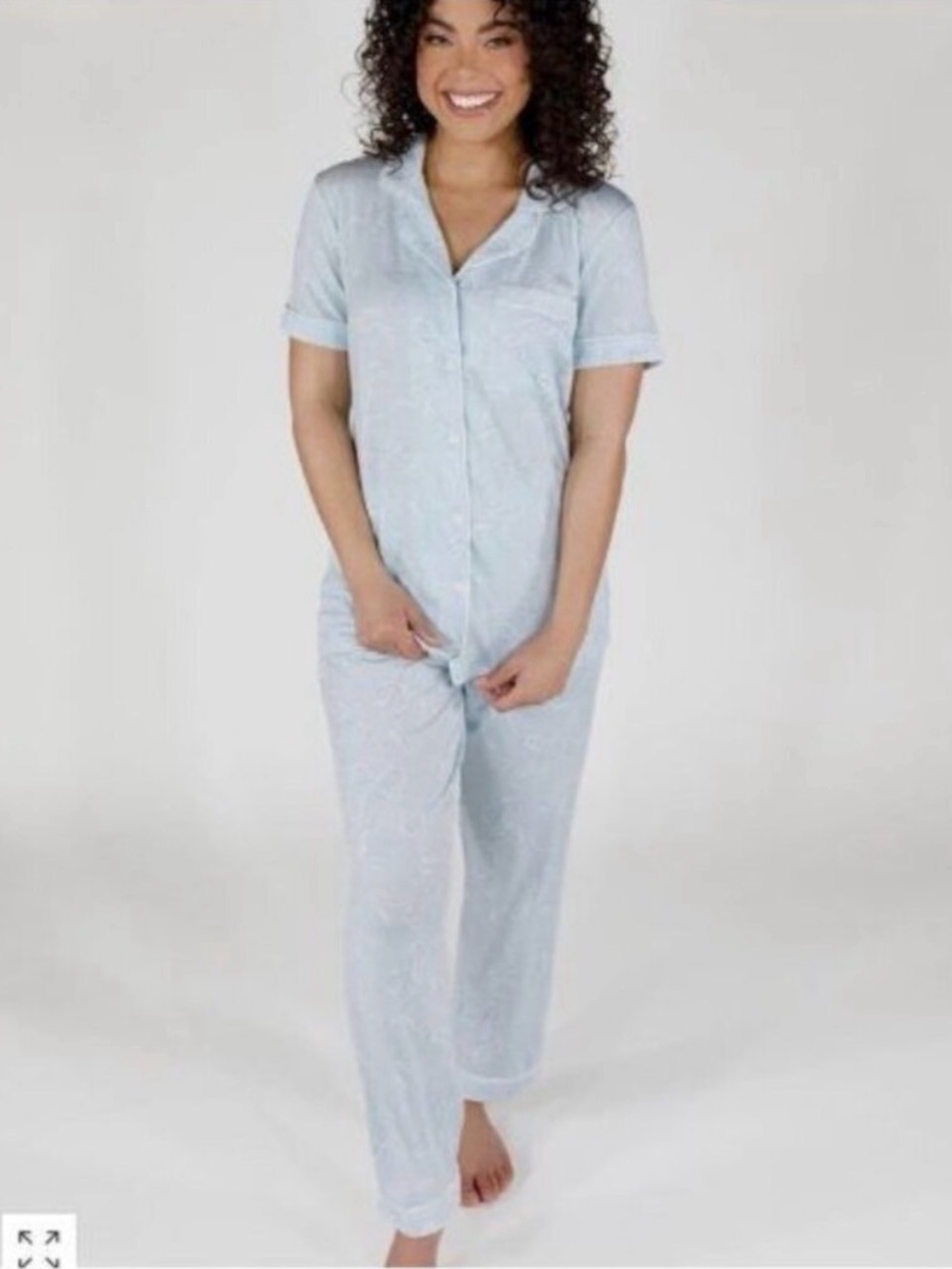 In My Sundays Heirloom Bows Short-Sleeve cropped pants Pajama Set size Large